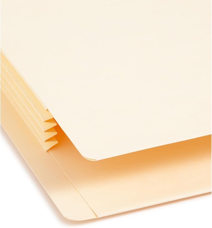 Smead End Tab Extra Wide TUFF® Pocket, Reinforced Straight-Cut Tab, 3-1/2" Expansion, Extra Wide Letter Size (10, Manila)