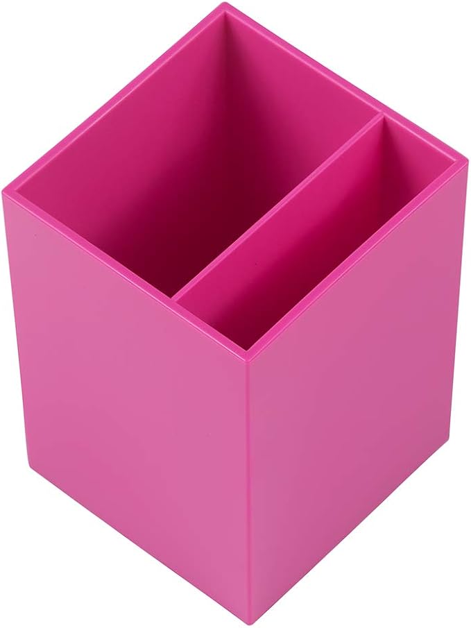 JAM PAPER Plastic Pen Holder - Fuchsia Pink - Desktop Pencil Cup Sold Individually