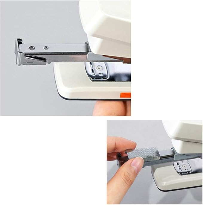 Liudan Ergonomic Desktop Stapler, Office Supplies, Office Supplies, Desk Accessories, Labour-Saving, 20-Sided Capacity, Beige Office Stapler