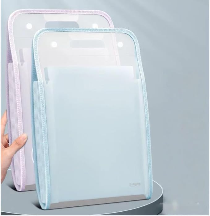 Translucent Vertical Accordion File Folder,13 Pockets Expanding File Organize with Labels,A4 Letter Size Document Receipt Organizer Accordion Filing Folder for School, Home,Office.(Green)