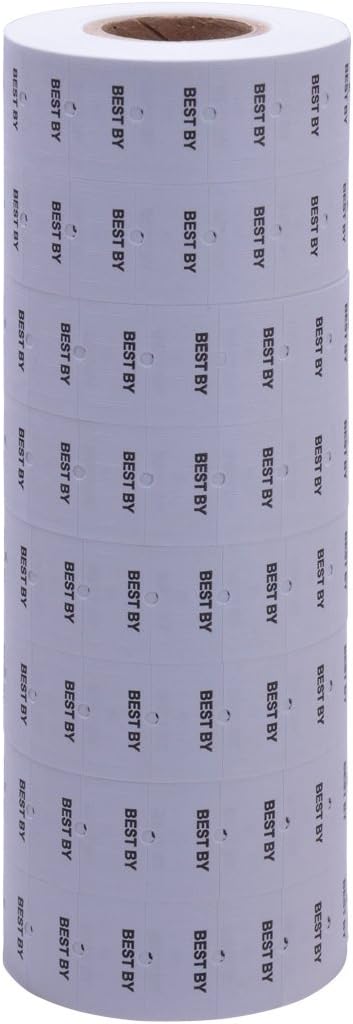 White with Black "Best by" Labels to fit XL Pro® 1A, 1B, and 21B-1 Price Guns 16 Pack (Free Ink roll Included)