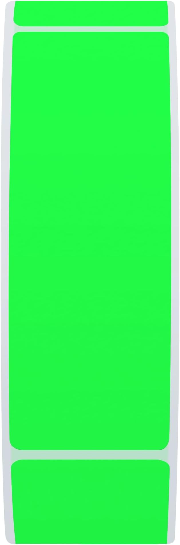 Hybsk 1x3 Inch Color-Code Labels Fluorescent Green Sticker Rectangle 500 Labels Per Roll (Fluorescent Green)