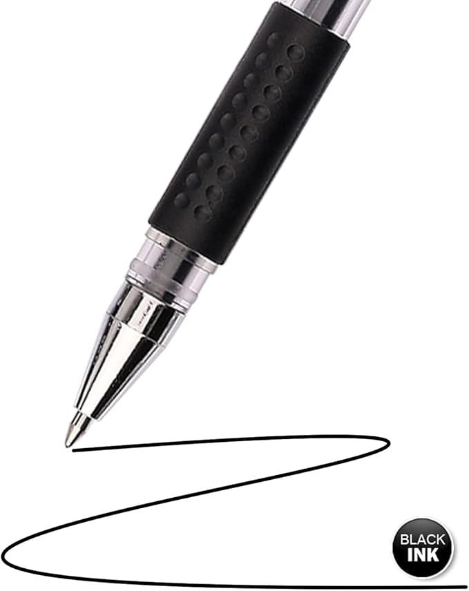Black Gel Pens Bulk, 60 Pack 0.7mm Fine Point Gel Ink Rollerball Pens, Smooth Quick-Dry Black Ink No Smear, Comfortable Grip Pens for Office, School, Journaling, Note-Taking & Daily Writing
