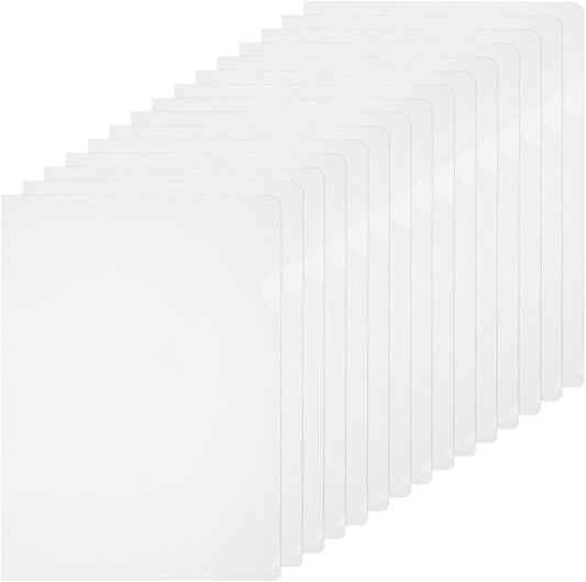 PATIKIL A4 Plastic Folders, 15 Pack Clear Folders L Type Project Pockets Paper Document Jacket Sleeves L Shaped Transparent for Documents Plastic Office File, 8.7x12.2in, Transparent