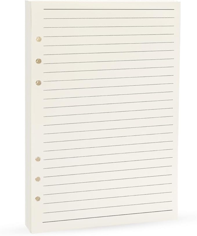 Harphia A5 Lined Paper Refill - 45 Sheets/90 Pages for Filofax, Personal Journals, 6 Ring Binder/Planner