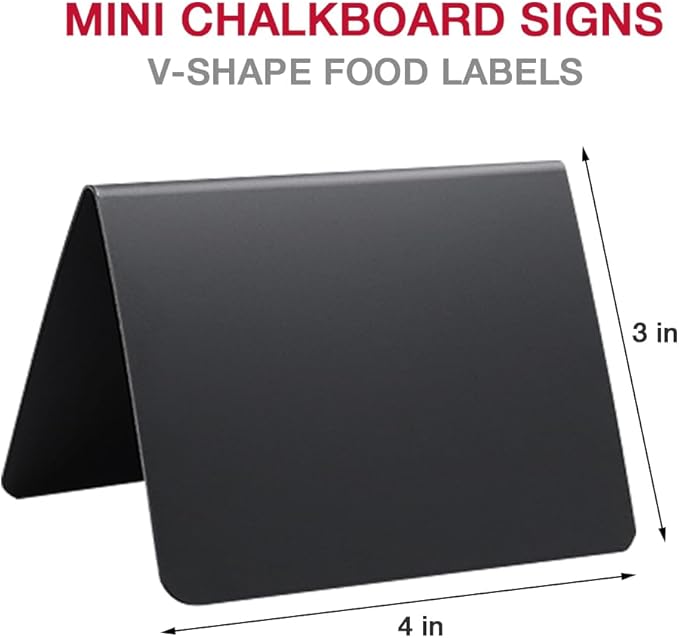 30 Pack Food Labels for Party Buffet, 4x3 Inches Mini Chalk Board Signs, Reusable Food Labels, Buffet Display, Name Tag