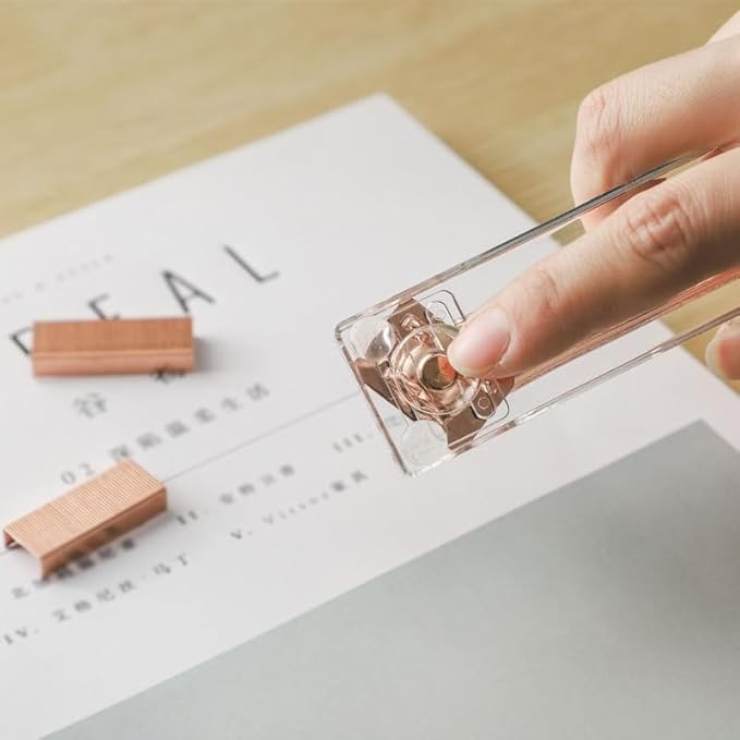 Transparent Acrylic Stapler, Transparent Rose Gold Stapler