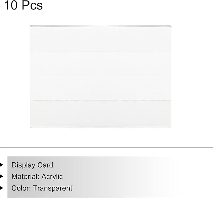 MECCANIXITY Wall Mount Acrylic Sign Holder, 3.9 x 2.8 Inch Clear Plastic Wall Sign Holders Horizontal Acrylic Frames for Offices, Stores, Restaurants, Pack of 10