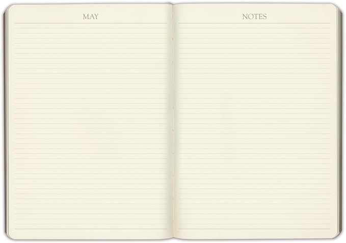Gallery Leather Desk Monthly Planner 2027, Elegantly Bound Calendar Planner and Notebook with Stylish Gold-Gilded Page Edges, 18 Months - Acadia Wild Rose - 8x5.5"