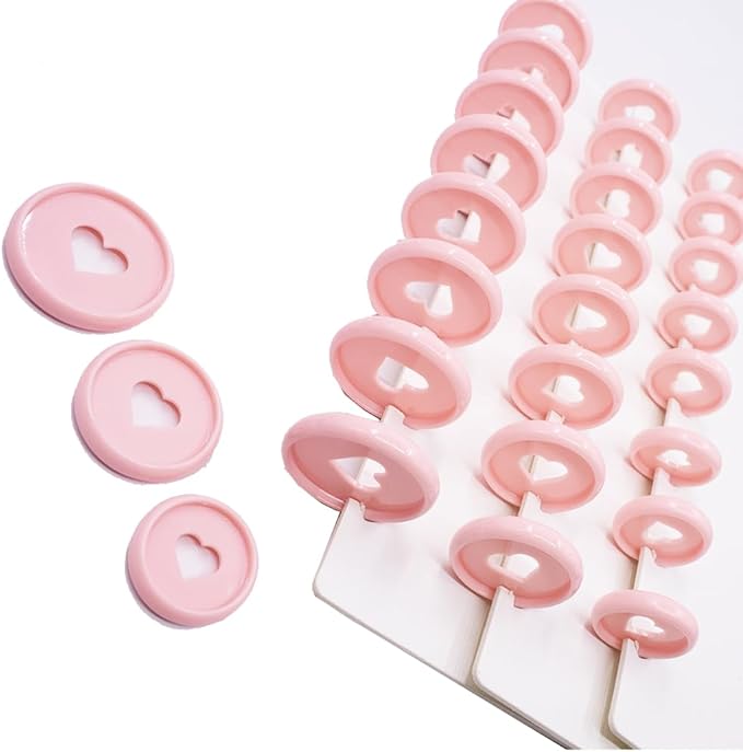 100pcs Planner Expander Discs 0.94Inch Book Binding Disc For Discbound Notebook Accessories Heart Binder Rings(Pink,0.94 inch/24 mm)