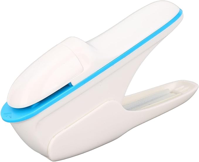 Zunate Stapleless Stapler for Home, School, and Office Use, Portable No Staple Binder with 8-Sheet A4 Paper Capacity, Compact ABS Design, White