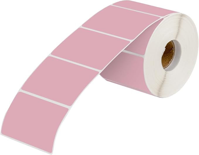 Muka 800 PCS 1.5" x 2.25" Light Pink Thermal Labels Color Label for Barcodes, Address, Consignment, Compatible with Thermal Label Printer