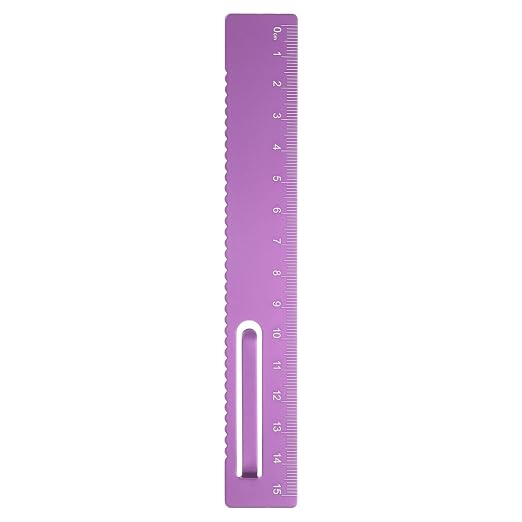 HARFINGTON Straight Ruler 15cm Metric Metal Aluminum Alloy Measuring Bookmark Clip Ruler Scale Tool for Measure Study Reading Classroom Office, Rose