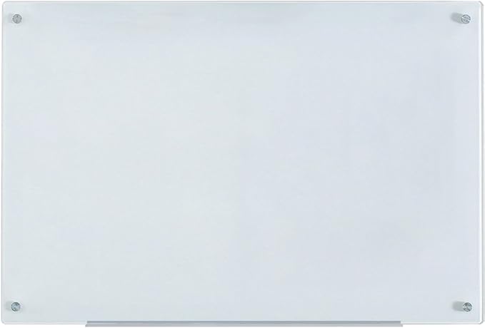 Audio-Visual Direct Magnetic White Glass Dry-Erase Board Set - 3' x 2' - Includes Magnets, Hardware & Marker Tray