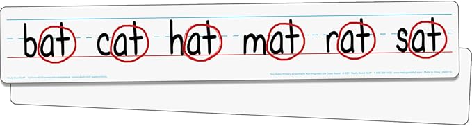 Really Good Stuff Double-Sided Primary-Lined Dry Erase Sentence Strip Boards - Pack of 12