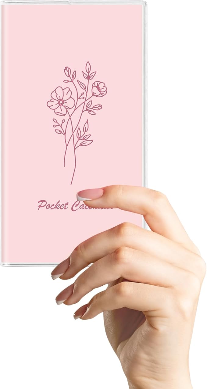 KONVINIT Pocket Calendar 2025-2027, Pocket Planner 2026-3.7" x 6.7" - Runs from July 2025 Until December 2027, Monthly Planner 2025-2027 with PVC Cover for Planning, Pink