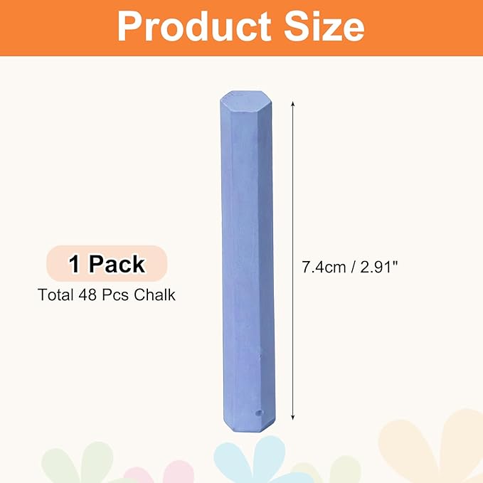 PATIKIL 48 PCS Chalkboard Chalk, Dustless Chalk Small Bulk Colored Thin for Chalkboard Blackboard Teacher Classroom Adults Indoor Home Office Supplies, Purple