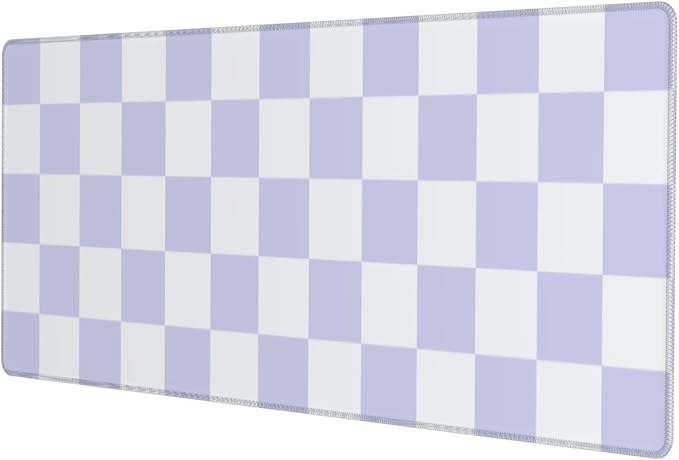 Purple Checkered Aesthetic Gaming Mouse Pad, Large Mouse Pad for Desk Mat XXL XL Mousepad, Big Keyboard Pad Office Desk Accessories Decor