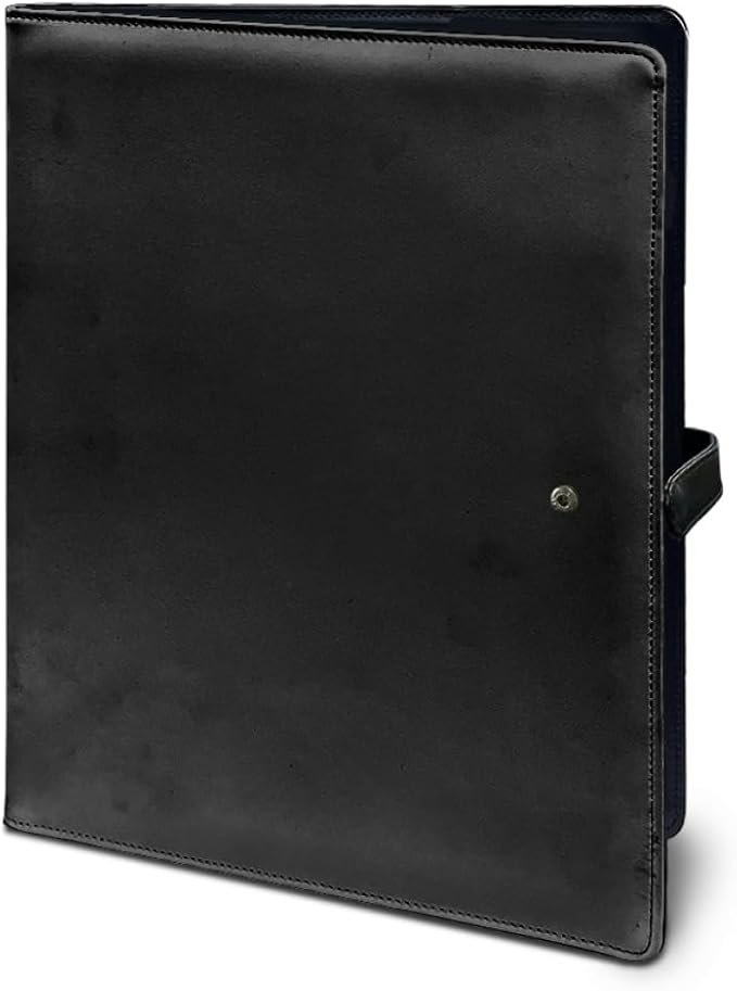 Personalized Padfolio with Logo Photo Name, Custom Business Portfolio Folder for A4 Clipboard Documents/Card Holder, PureBlack