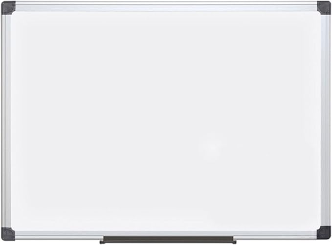 MasterVision Maya Series Magnetic Dry Erase Board, Laquered Steel Whiteboard, Snap-On Marker Tray, Wall Mounting Kit, 24" x 36", Aluminum Frame