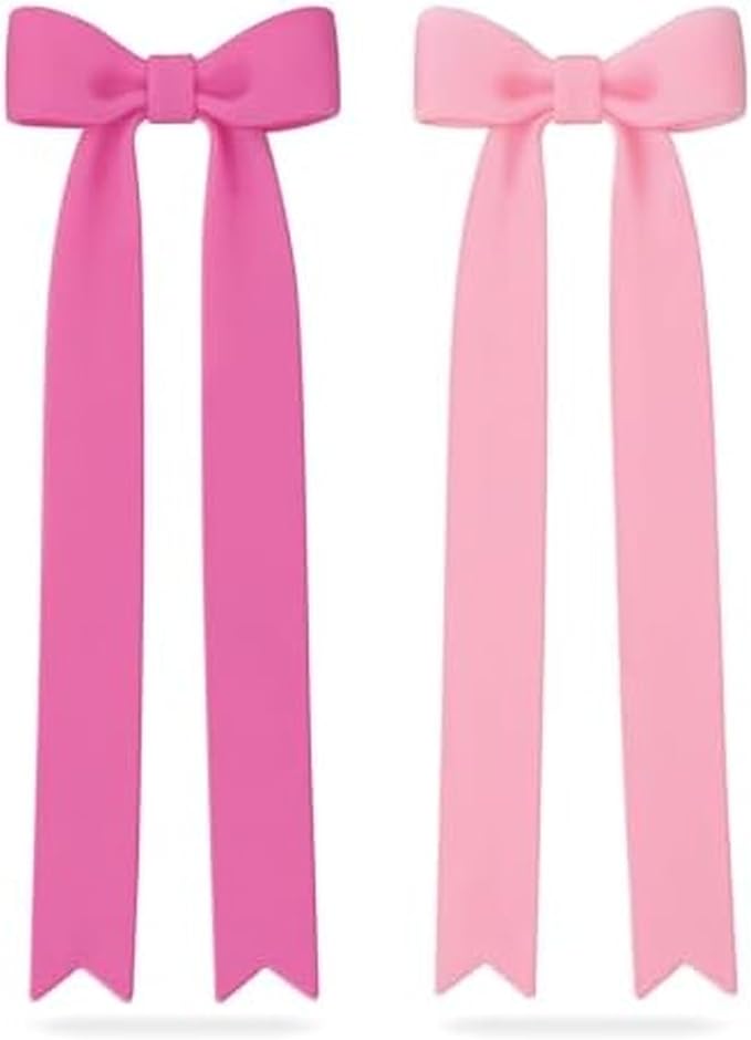 Genuine Fred Page Ties Bow Bookmarks, Set of Two, Pink, Flexible Silicone, Fun Stocking Stuffer, Gift for Book Lovers, Teachers, Back to School Coquette Aesthetic