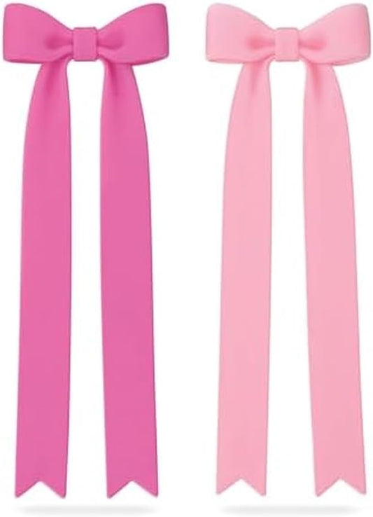 Genuine Fred Page Ties Bow Bookmarks, Set of Two, Pink, Flexible Silicone, Fun Stocking Stuffer, Gift for Book Lovers, Teachers, Back to School Coquette Aesthetic