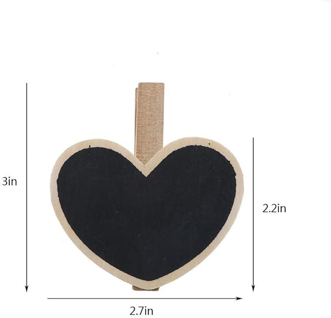 30 Pcs Wood Mini Chalkboard Clips - Blackboard Clips with Pegs for Memo, Note Taking, Food Label, Wedding Table Number, Party Decor