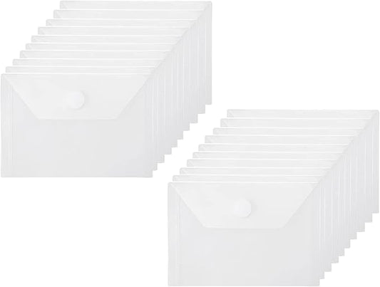 3x5 Plastic Envelopes Hook Loop Closure Coupon Receipt Storage Holder 20 Pack