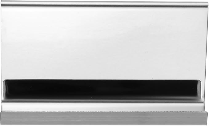PATIKIL Business Card Holder for Desk, 3Pcs Business Card Holders Stainless Steel Card Stand Organizer Cards Display for Office Exhibition, Silver Tone