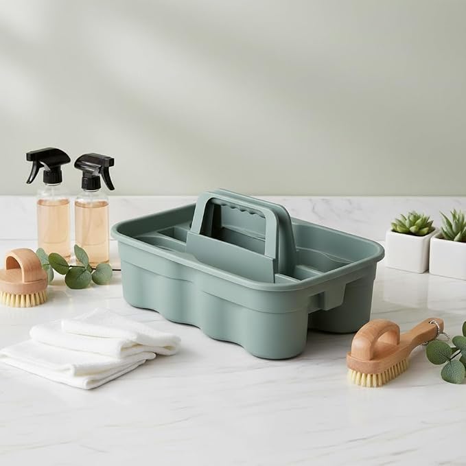Hespama 6-Pack Plastic Easy Carry Cleaning Storage Caddy with Handle