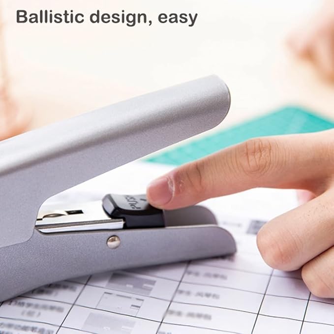 Desk Stapler Handheld Stapler Durable Metal Stapler 20 Sheets of Paper Capacity Suitable for Office Document Binding Available in Silver/Black Colors School Supplies (Color : B)