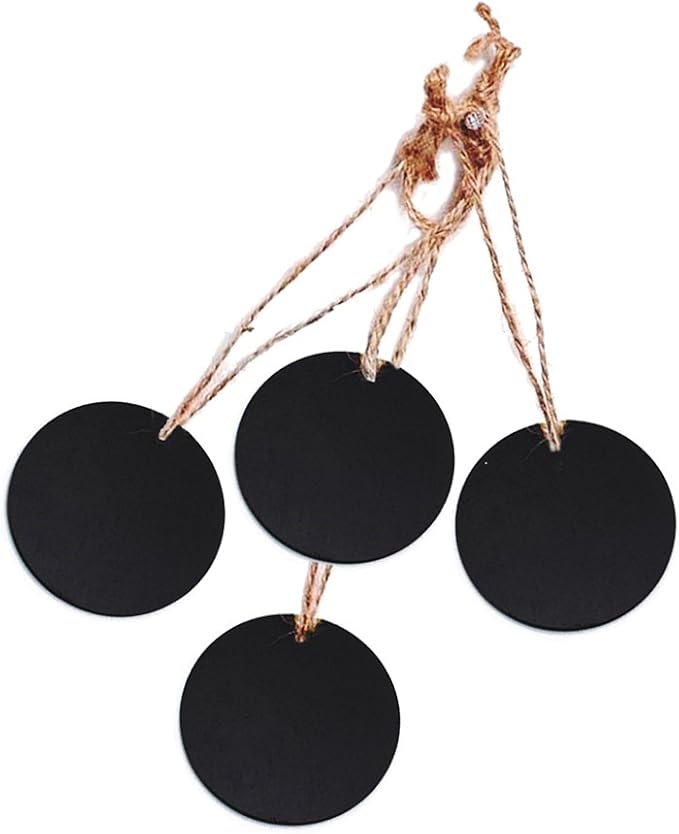 ULTNICE 10Pcs Small Blackboard Pendant with Hemp Rope Double-Sided Mini Chalkboard Signs for Home Decor Wedding Tags and DIY Crafts