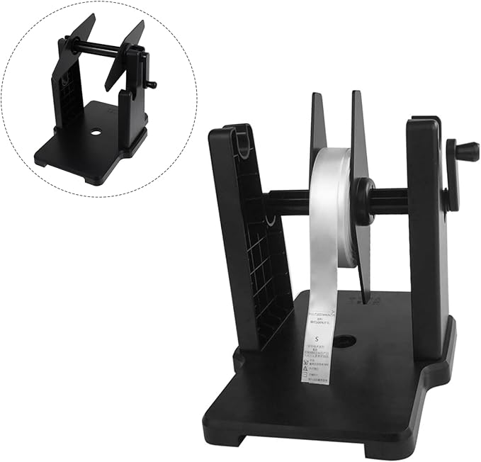TEHAUX Label Hand Crank Roll Holder Label Organizer Manual Winding Machine Printer Paper Holder