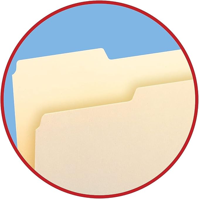Smead 10331 File Folders 1/3 Cut First Position One-Ply Top Tab Letter Manila 100/Box