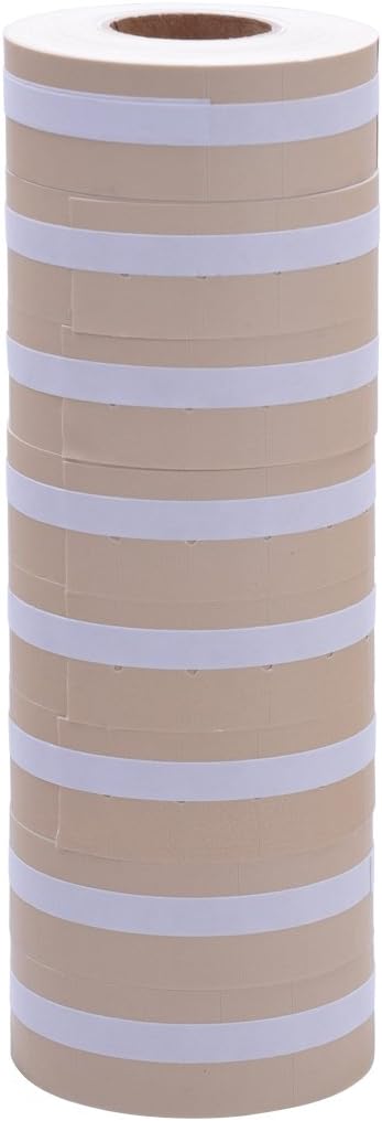 Buff Brown Labels with No Tamper Slits to fit Motex® MX5500 Price Guns 16 Pack (Free Ink roll Included)