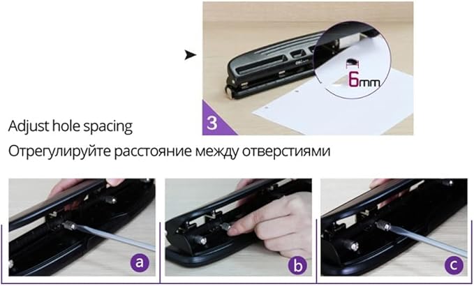 Metal 4 Hole Hole Punch Adjustable A2 A3 A4 Cutter Hole Punch Scrapbook Tool Binding Stationery(D)