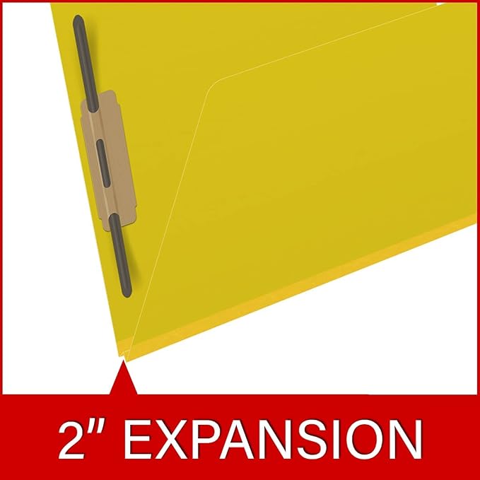 25 Pt. Pressboard Classification Folders, Full Cut End Tab, Letter Size, No Dividers, Yellow (Box of 25)