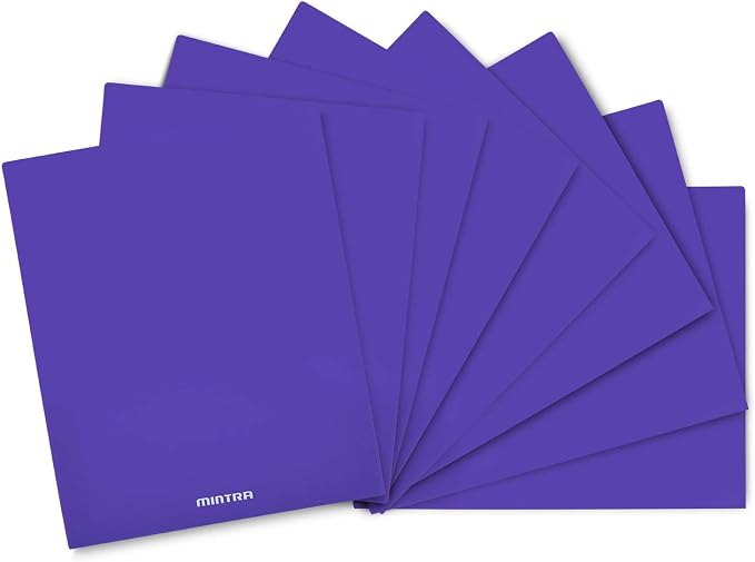 Mintra Office Poly Pocket Folders (Purple, 8pk)