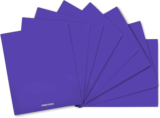 Mintra Office Poly Pocket Folders (Purple, 8pk)
