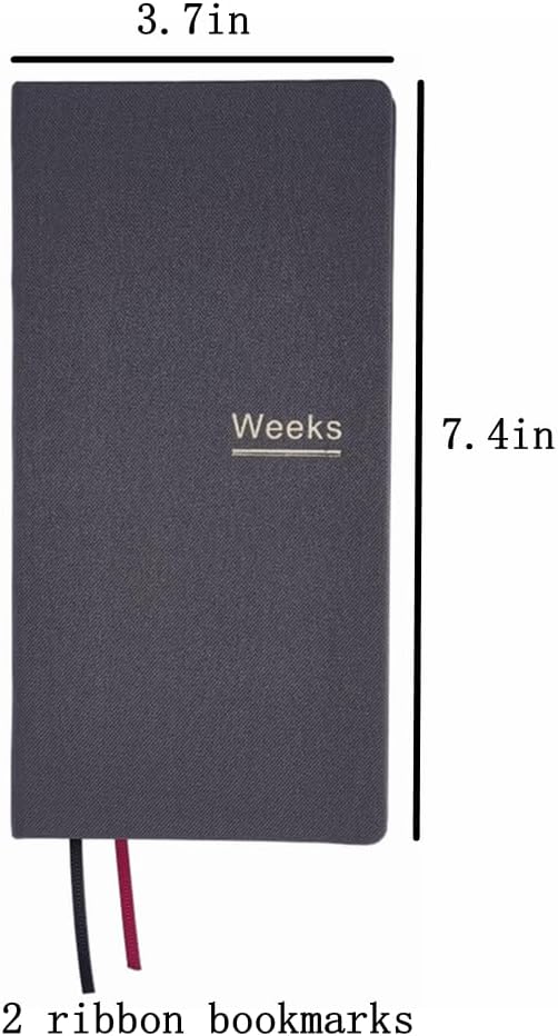 Undated Weekly Planner Notebook Pocket Organizer Appointment Book Journal Notebook A6 Week Plan Notepad (Gray with cover)