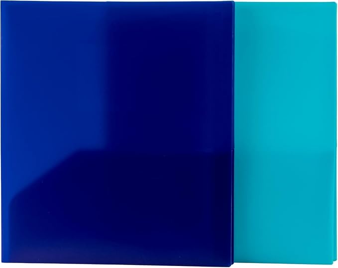 Smead 10-Pocket Organizer, Letter Size, 2 per Pack, 1 Each of Dark Blue and Teal (89204)
