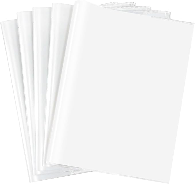 EULANT 10 Pieces Book Covers Plastic Clear with Adjustable Self-Adhesive Closure,Clear Slip On Jacket Cover,16K Size for Books at 21 * 30cm