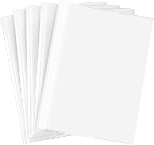 EULANT 10 Pieces Book Covers Plastic Clear with Adjustable Self-Adhesive Closure,Clear Slip On Jacket Cover,16K Size for Books at 21 * 30cm