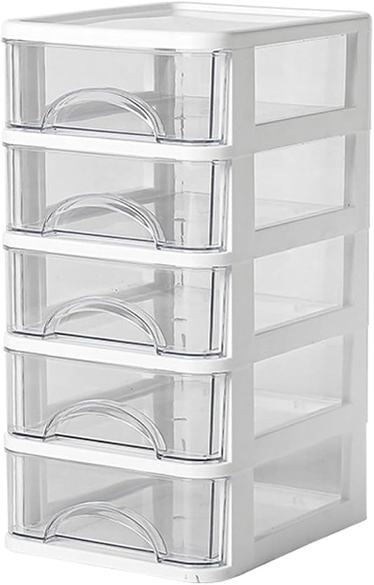 ljhnba Desktop Storage Box Stackable Cabinet Small Drawers Organizers Stationery and Supplies Clear Organizer with Drawers Stationery Organizer Box