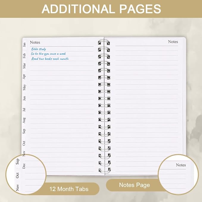 2026 Pocket Planner/Calendar - January 2026 - December 2026, A6 Weekly & Monthly Organizer Notebook & Journal to Track Goals, Easy to Organize Your Daily Life, 3.75" x 6.75", Beige