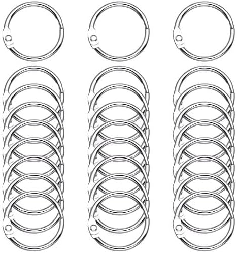 AMOSTBY Loose Leaf Binder Rings,30Pcs Binder Rings Keychain for School,Office,Home (2 inch)