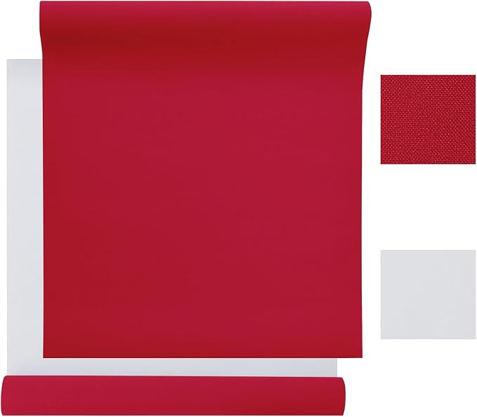 Red Book Cloth Cover, 17x55', Fabric Surface & Paper Backed, Binding Cloth for Books (Red, 17in x 55in)