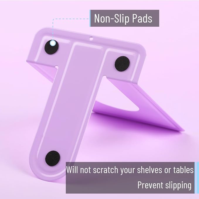 Mr. Pen- Book Ends, 4 Pack, Purple, Heavy Duty Metal Bookends for Shelves, Book Holders for Shelves, Metal Bookends