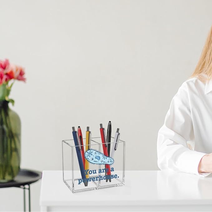 Funny Biology Acrylic Cosmetic Pencil Pen Holder Funny You Are a Powerhouse Pen Holder Cup Teacher Gifts for Men Women Biology Teacher Decor for Office Desk Accessories