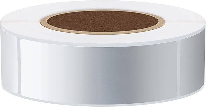 Hybsk 1x3 Inch Color-Code Labels Metallic Silver Sticker Rectangle 500 Labels Per Roll (Silver)